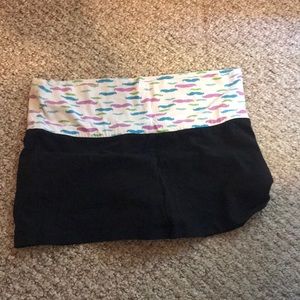Mustache yoga shorts